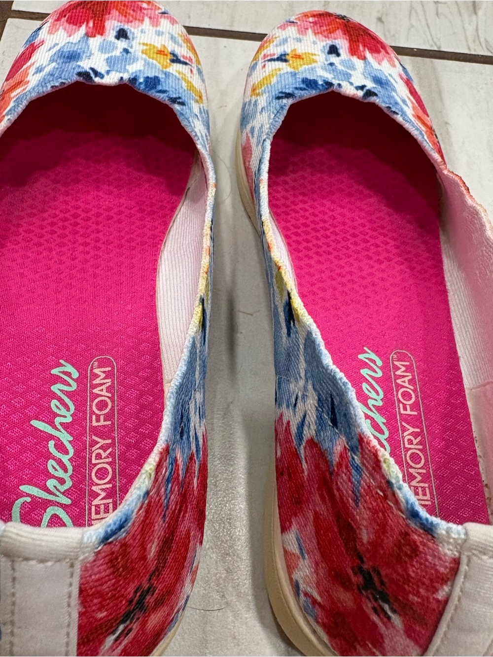Skechers Cleo Flex Spellbind Floral Stretch Fit Wedge Flats Shoes 9.5 - Picture 6 of 9